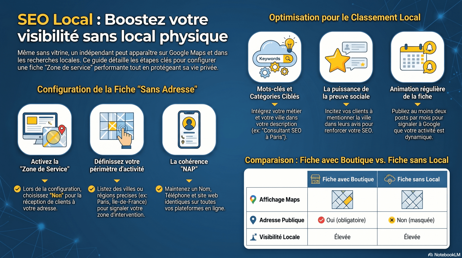 Fiche Google sans adresse infographie