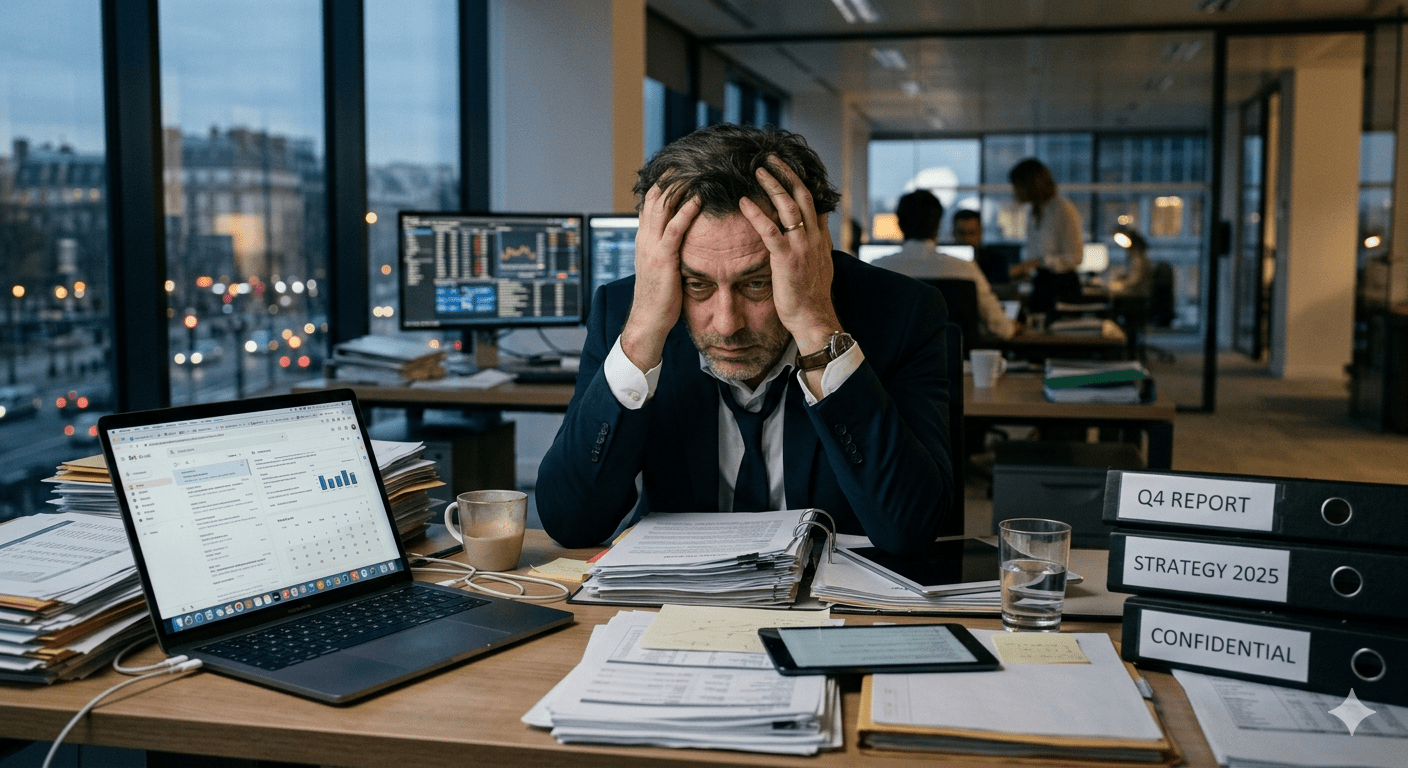 un chef d'entreprise au bord du burn-out
