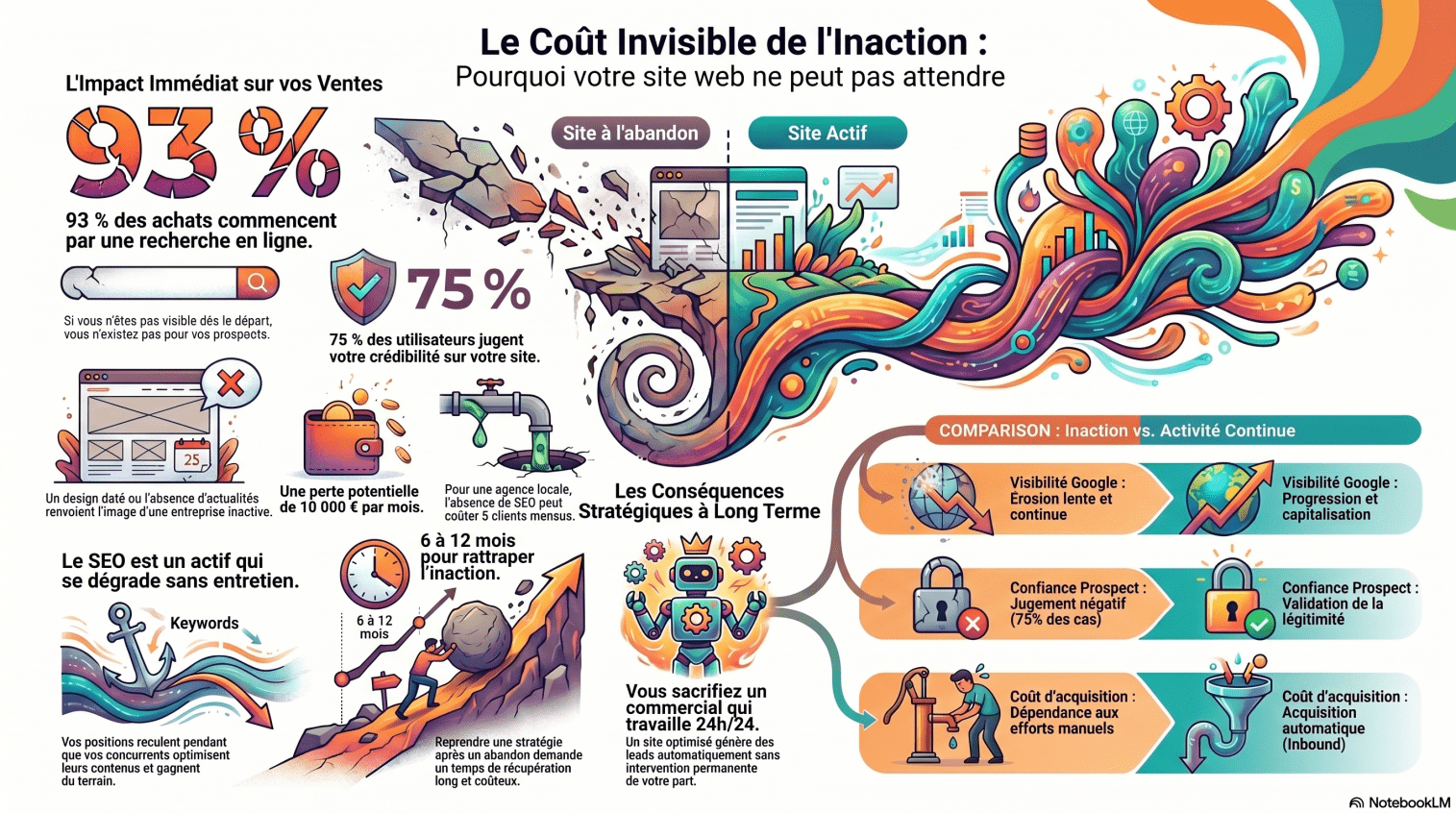 site abandonné infographie